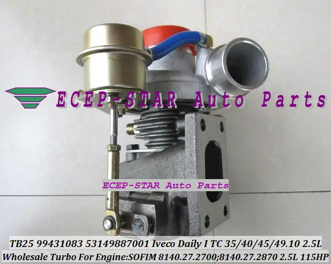 TB2509 53149707001 466974-0002 466974-0003 841844 Turbo Turbocharger For IVECO Daily I 35.10 40.10 45.10 49.10 2.5L 8140.27.2700
TB2509 53149707001 466974-0002 466974-0003 841844 Turbo Turbocharger For IVECO Daily I 35.10 40.10 45.10 49.10 2.5L 8140.27.2700