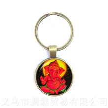 Livraison directe Ganesha Statue hindou Ganapati Vinayaka dieu porte-clés, Vintage seigneur Ganesha indien bouddhisme bijoux pour femmes hommes(China)