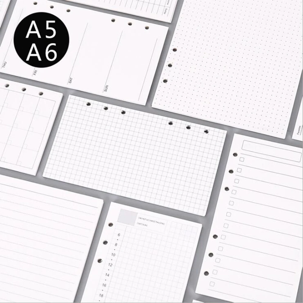 A5/A6 6 Holes Basic Type Hand Account Spiral Notebook's Filler Paper Binder Planner Accessories Inner Filler Paper For Filofax
A5/A6 6 Holes Basic Type Hand Account Spiral Notebook's Filler Paper Binder Planner Accessories Inner Filler Paper For Filofax