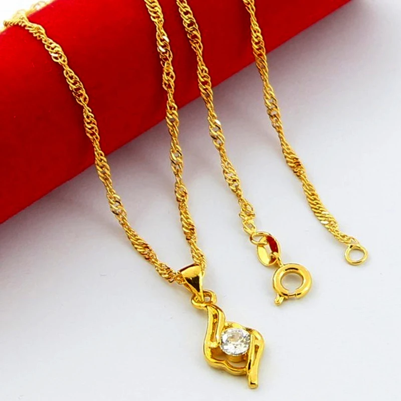 High Quality 24K Gold-color Chain Necklaces Peandant Necklace Jewelry Free Shipping
High Quality 24K Gold-color Chain Necklaces Peandant Necklace Jewelry Free Shipping