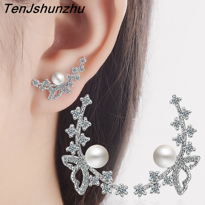 925 Sterling Silver Prevent Allergy Crystal Butterfly Stud Earrings for Women Pearl Earring D'oreille Pendientes Mujer
925 Sterling Silver Prevent Allergy Crystal Butterfly Stud Earrings for Women Pearl Earring D'oreille Pendientes Mujer