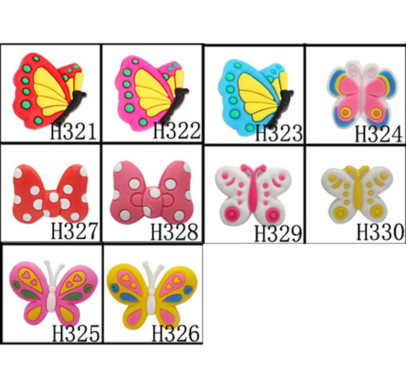 50pcs-100pcs Mixed Style Butterfly PVC Shoe Charms Finding Accessories Jewelry DIY Bracelets Shoes Shoelaces | Украшения и