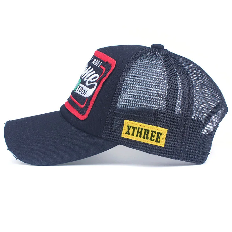 Xthree Summer Baseball Cap Broderie Mesh Cap Hüts fir Männer a Fraen