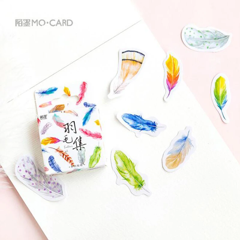 45pc/Box Color Feather And Paper Sticker Kawaii Decorative Photo Album Mobile Phone DIY Decal Scrapbook Office School Supplies
45pc/Box Color Feather And Paper Sticker Kawaii Decorative Photo Album Mobile Phone DIY Decal Scrapbook Office School Supplies