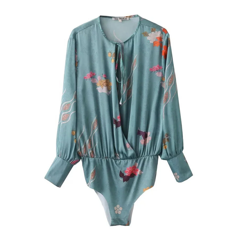 Vintage Folral Pattern Body Blouse Deep V-Neck Bow Tie Loose Long Sleeve Casual Shirt Tops Fashion Women 2 Colors Vestidos femme
Vintage Folral Pattern Body Blouse Deep V-Neck Bow Tie Loose Long Sleeve Casual Shirt Tops Fashion Women 2 Colors Vestidos femme