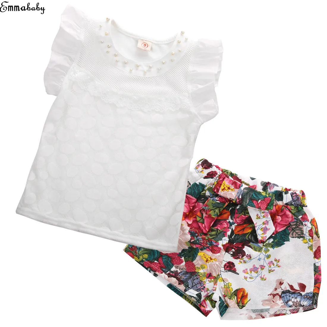 Emmababy 2Pcs Clothes Set!! 2-7T Baby Girl Kids Short Sleeve Clothes Pure White Shirt +Floral Shorts Outfit
Emmababy 2Pcs Clothes Set!! 2-7T Baby Girl Kids Short Sleeve Clothes Pure White Shirt +Floral Shorts Outfit