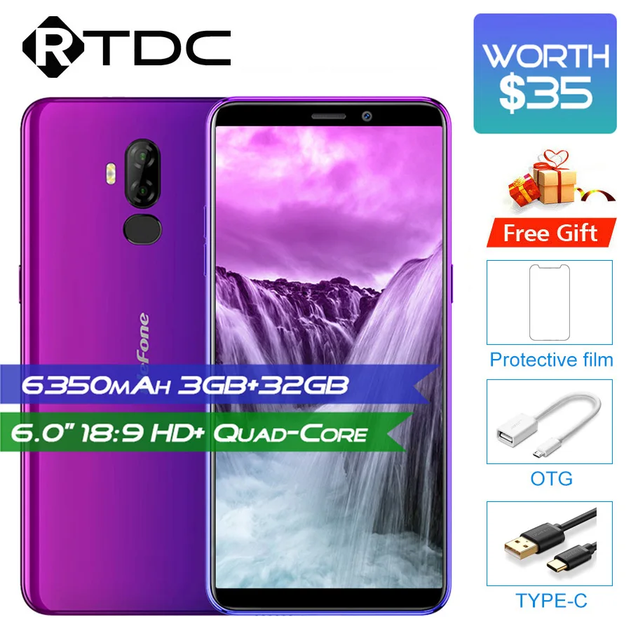 

Ulefone P6000 Plus Android 9.0 6350mAh Smartphone 6.0inch Face ID HD+ Dual Camera Ouad Core 3GB 32GB Face ID4G LTE Mobile phone