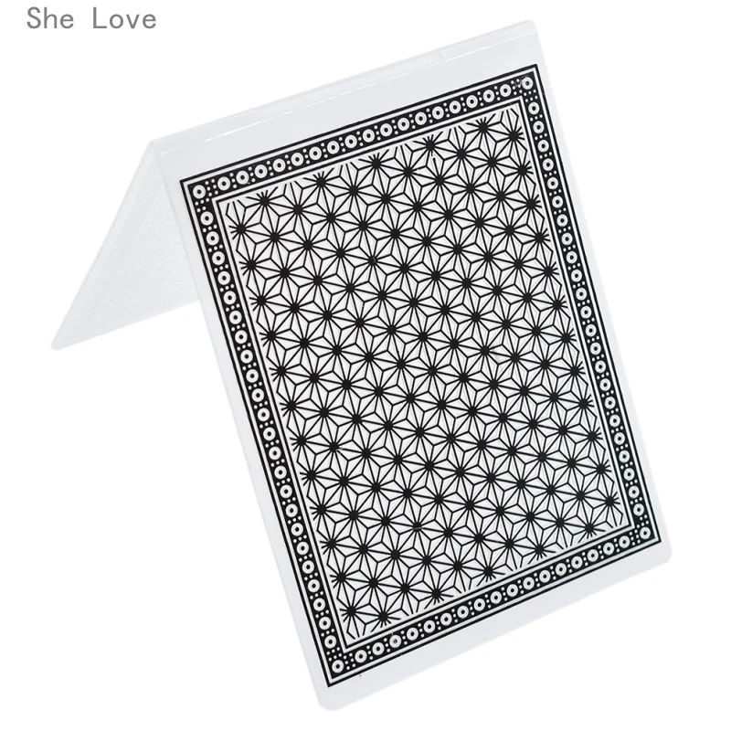 She Love Six Stars Plastic Template Embossing Folder For Scrapbooking Photo Album Paper Card Craft Card Making Decoration
She Love Six Stars Plastic Template Embossing Folder For Scrapbooking Photo Album Paper Card Craft Card Making Decoration