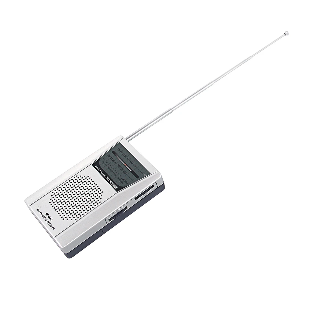 Mini AM/FM 2-Band Radio World Receiver with Speaker Silver Pocket Telescopic Antenna BC-R60 Portable Small Mini Elderly
Mini AM/FM 2-Band Radio World Receiver with Speaker Silver Pocket Telescopic Antenna BC-R60 Portable Small Mini Elderly