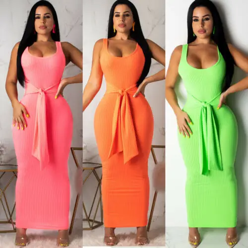Sexy fashion Women Summer Sleeveless Bodycon Evening Party Club Long Tank Dress High stretch dress tight sexy dress belt dress
Sexy fashion Women Summer Sleeveless Bodycon Evening Party Club Long Tank Dress High stretch dress tight sexy dress belt dress