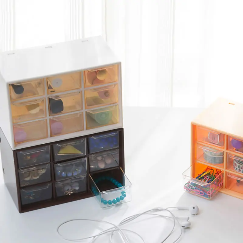 2019 Transparent 9 Grid Storage Drawer High Quality Abs Debris