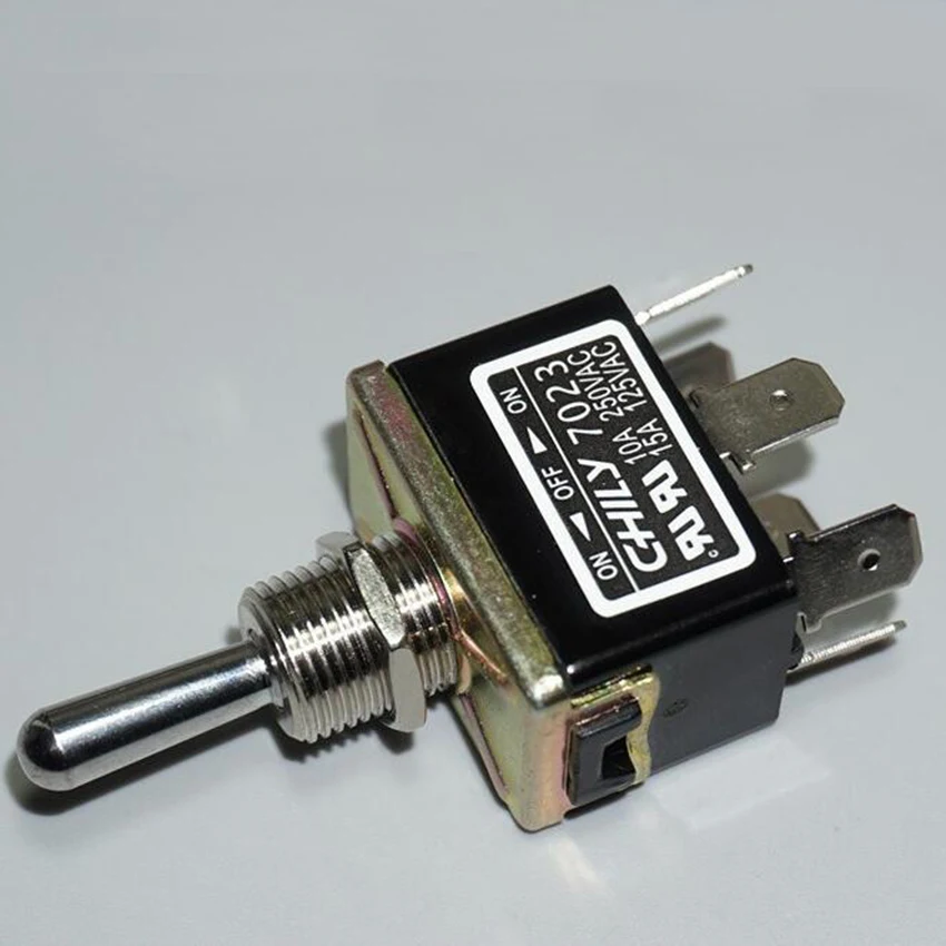 Mini toggle switch ON black rocker switch 3 position 6 pins lever switch 6.3mm Long Flat handle 10A250VAC/15A125VAC
Mini toggle switch ON black rocker switch 3 position 6 pins lever switch 6.3mm Long Flat handle 10A250VAC/15A125VAC