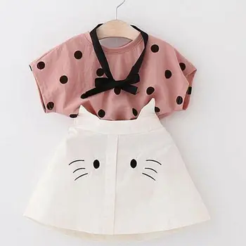 Toddler Baby Kids Girls Polka Dot Short Sleeve Shirt Tops + Dress Skirts Summer Outfits 2Pcs Clothes
Toddler Baby Kids Girls Polka Dot Short Sleeve Shirt Tops + Dress Skirts Summer Outfits 2Pcs Clothes