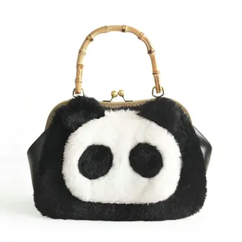Girls lovely fur panda claps bag black white color metal frame bamboo handle fashion tote handmade cute cross body animal bags
Girls lovely fur panda claps bag black white color metal frame bamboo handle fashion tote handmade cute cross body animal bags