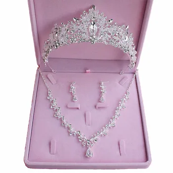Silver Color Crystal Tiara Crown Earrings Necklace Set Bridal Wedding Hair Accessories Dubai African Jewelry Sets for Women SL
Silver Color Crystal Tiara Crown Earrings Necklace Set Bridal Wedding Hair Accessories Dubai African Jewelry Sets for Women SL
