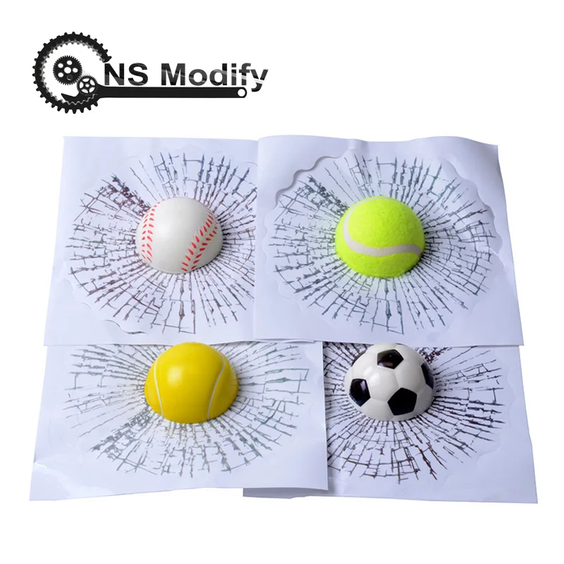 NS Modify Car Styling Baseball Football Tennis Stereo Broken Glass 3D Sticker Car Window Ball Hits Self Adhesive Funny Decal
NS Modify Car Styling Baseball Football Tennis Stereo Broken Glass 3D Sticker Car Window Ball Hits Self Adhesive Funny Decal