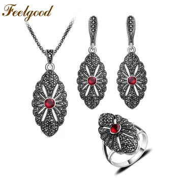 Feelgood Vintage Crystal Jewelry Set Women Party Fashion Pendant Necklace Sets High-quality Antique Silver Color Alloy Jewellery
Feelgood Vintage Crystal Jewelry Set Women Party Fashion Pendant Necklace Sets High-quality Antique Silver Color Alloy Jewellery