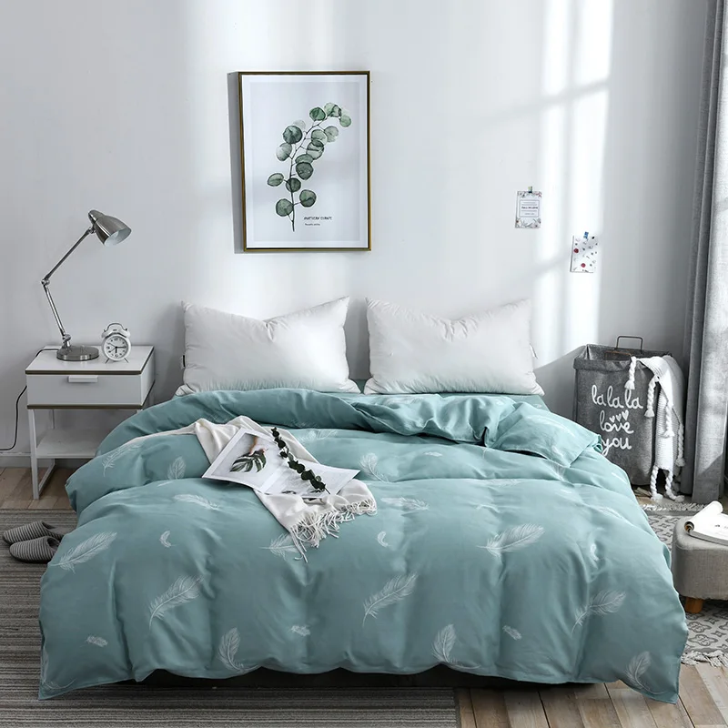 Blue Feather Pattern Polyester Fiber FUll Queen King Size Soft Duvet Cover Fiber Reactive Prints Quilt Cover Only Bedding Set
Blue Feather Pattern Polyester Fiber FUll Queen King Size Soft Duvet Cover Fiber Reactive Prints Quilt Cover Only Bedding Set