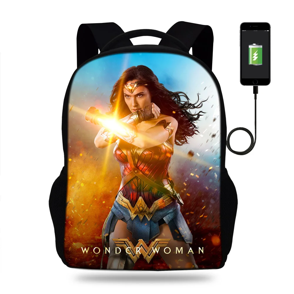 16inch Fashion Marvel 3D Printing Wonder Woman AVengers Batman Boys USB Charger laptop Travel Backpack Teenagers Girls
16inch Fashion Marvel 3D Printing Wonder Woman AVengers Batman Boys USB Charger laptop Travel Backpack Teenagers Girls