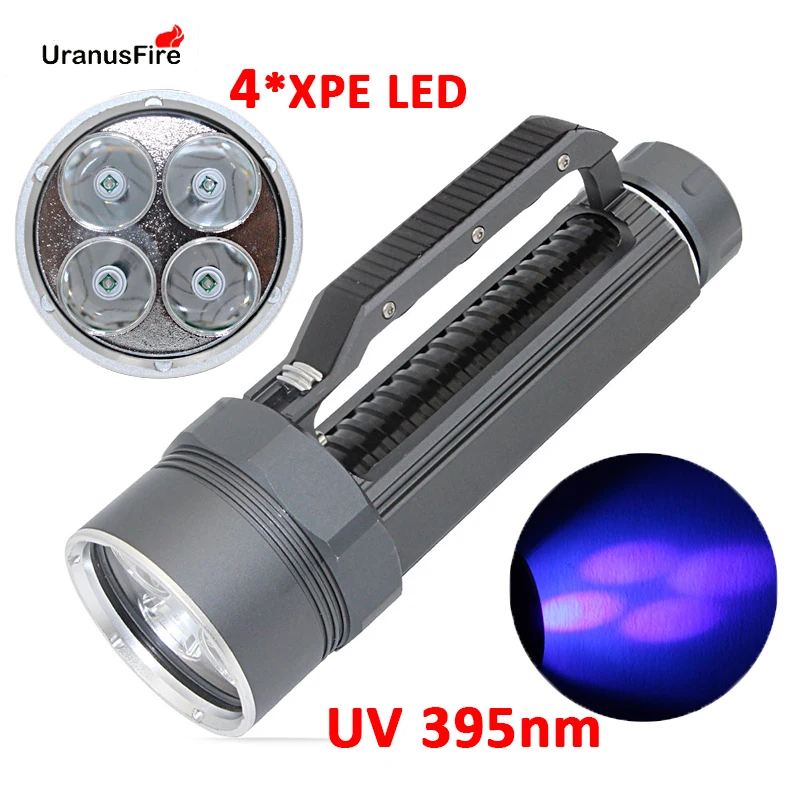 Uranusfire XPE УФ светодиодный фонарик для дайвинга ультрафиолетового 395нм