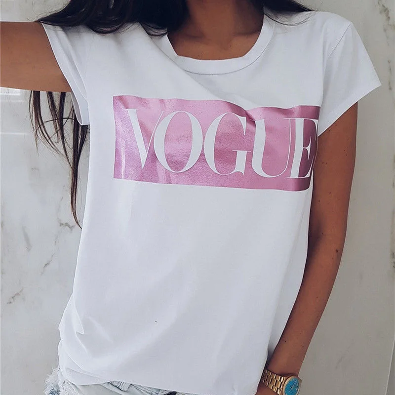 Hot Sale Women Short Sleeve Printed Letter Vogue T Shirt Tops Casual Loose Tee Shirt Womens Tshirt
Hot Sale Women Short Sleeve Printed Letter Vogue T Shirt Tops Casual Loose Tee Shirt Womens Tshirt