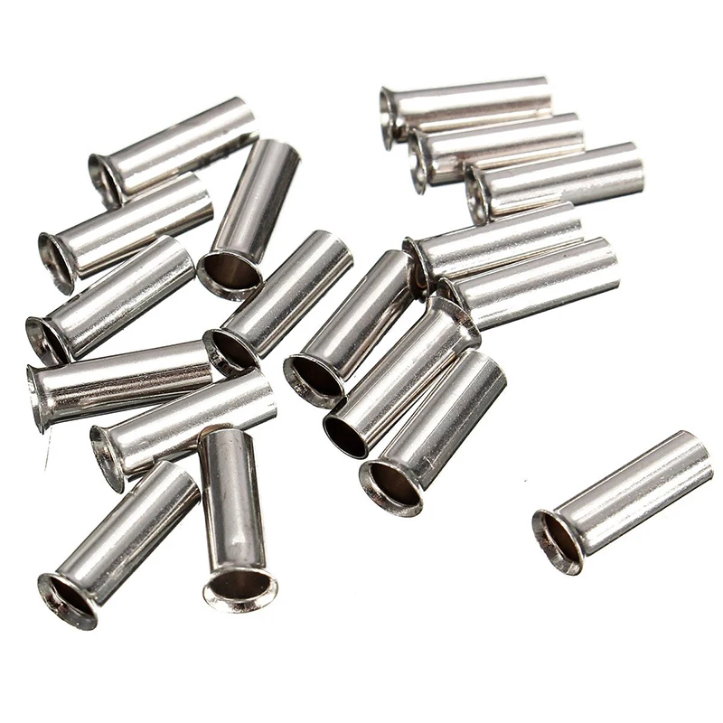 100pcs Ferrules Ends Cable Housing End Non-Insulated Wire Strip Copper Ferrules 0.5mm2-6.0mm2