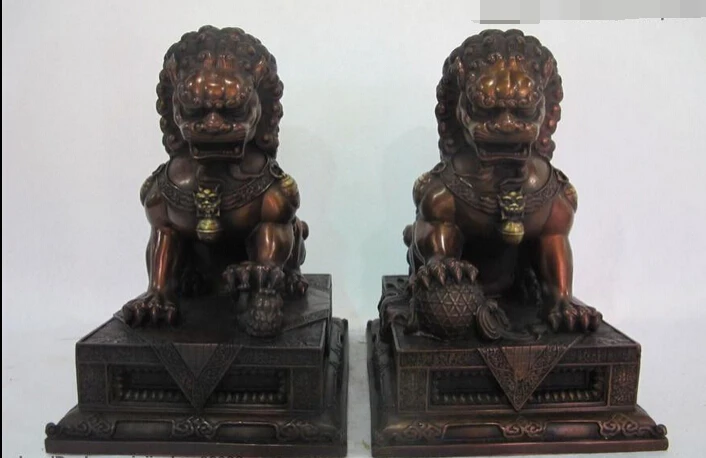 bi002509 China Red Bronze Copper Palace Gate exorcise evil spirits Fu Foo Dog Lion Pair
bi002509 China Red Bronze Copper Palace Gate exorcise evil spirits Fu Foo Dog Lion Pair