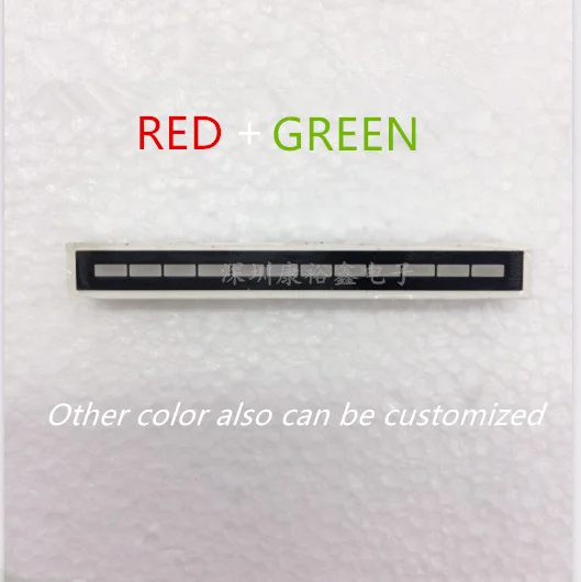 12 Segment RED + GREEN, double colors Bargraph LED Display. Other color also can be customized. 1258074R8G
12 Segment RED + GREEN, double colors Bargraph LED Display. Other color also can be customized. 1258074R8G