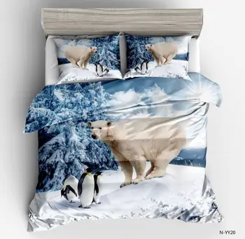 HOT SELL Snow leopard penguin Cartoon style 3D blue Bedding set 2/3pcs Twin Full Queen king size bed Duvet cover set pillowsace
HOT SELL Snow leopard penguin Cartoon style 3D blue Bedding set 2/3pcs Twin Full Queen king size bed Duvet cover set pillowsace