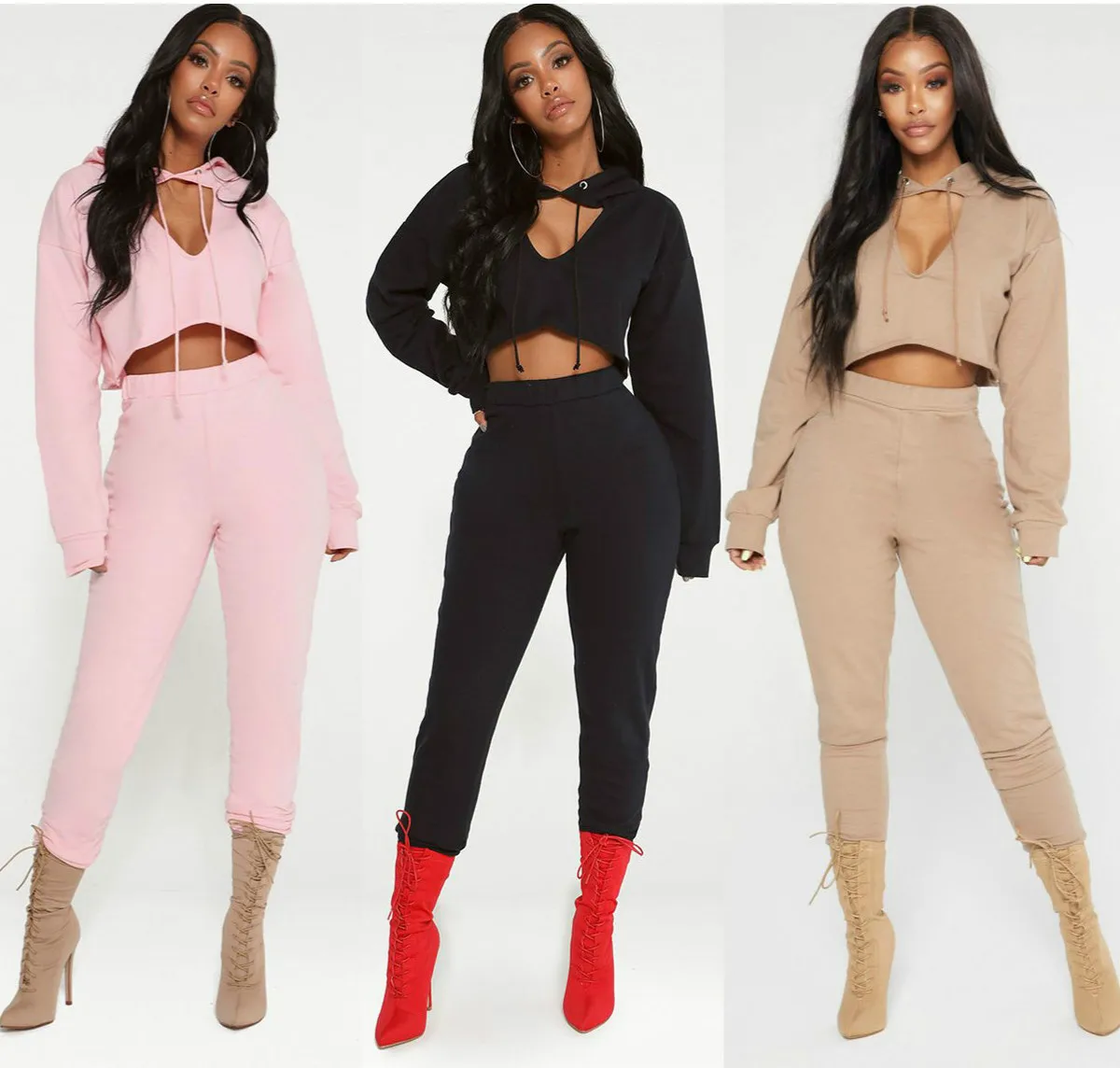 Women's Tracksuits 2 Piece Set Pink Crop Top And Pants Fashion 2018 Autumn Casual Lady Tumblr Long Sleeve Hoodies Pants Suit
Women's Tracksuits 2 Piece Set Pink Crop Top And Pants Fashion 2018 Autumn Casual Lady Tumblr Long Sleeve Hoodies Pants Suit