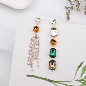 MENGJIQIAO 2018 New Colorful Square Crystal Asymmetric Pendientes For Women Accessories Simulated Pearl Long Tassel Earrings
MENGJIQIAO 2018 New Colorful Square Crystal Asymmetric Pendientes For Women Accessories Simulated Pearl Long Tassel Earrings