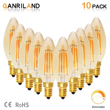 GANRILAND C35 4W LED Bulb E14 220V Warm 2200K Amber Tint Candle Lamp Retro LED Filament Bulbs Dimmable Decorative Light for Home
GANRILAND C35 4W LED Bulb E14 220V Warm 2200K Amber Tint Candle Lamp Retro LED Filament Bulbs Dimmable Decorative Light for Home