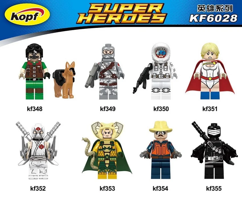 Single Sale Super Heroes Gi Joe Series Snow Job Power Girl Serpentor Stg. Slaughter Building Blocks Children Gift Toys KF6028
Single Sale Super Heroes Gi Joe Series Snow Job Power Girl Serpentor Stg. Slaughter Building Blocks Children Gift Toys KF6028
