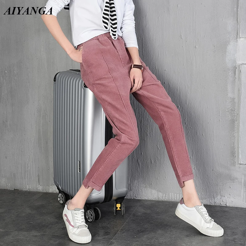 Women Corduroy Pants 2018 Autumn Winter Pants For Women Loose Casual Trousers Fashion Elastic Waist Preppy Style Warm Trousers
Women Corduroy Pants 2018 Autumn Winter Pants For Women Loose Casual Trousers Fashion Elastic Waist Preppy Style Warm Trousers