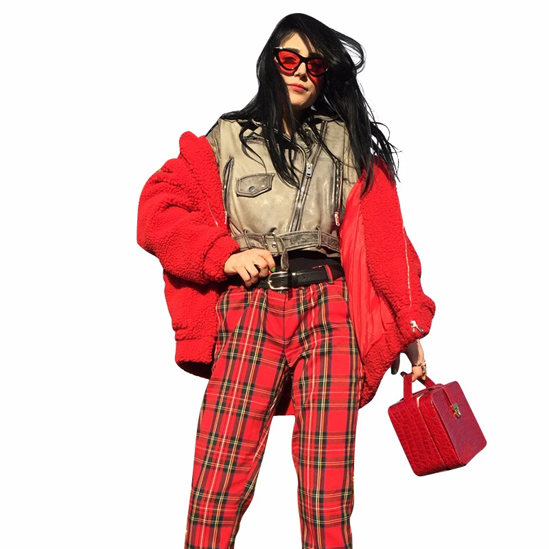 Women Plaid Female Harem Fit Pants Women Red Casual Clothing Pants GRNSHTS 2019 New Fashion Summer Autumn
Women Plaid Female Harem Fit Pants Women Red Casual Clothing Pants GRNSHTS 2019 New Fashion Summer Autumn