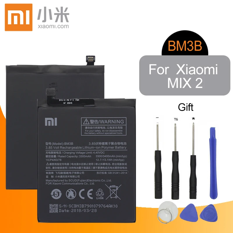 Xiaomi Phone Battery BM3B 3300mAh High Capacity High Quality for MIX 2 2S MIX2 MIX2S Original Replacement Battery Retail Package
Xiaomi Phone Battery BM3B 3300mAh High Capacity High Quality for MIX 2 2S MIX2 MIX2S Original Replacement Battery Retail Package