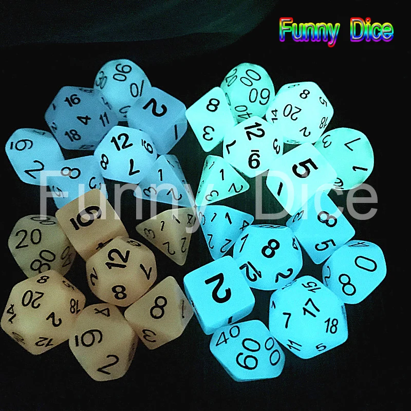 Wholesales Hot 7pcs/set High Quality Colorful Glowing Dice Set D4,D6,D8,D10,D10%,D12,D20 for Dungeons and Dragons,novelty RPG
Wholesales Hot 7pcs/set High Quality Colorful Glowing Dice Set D4,D6,D8,D10,D10%,D12,D20 for Dungeons and Dragons,novelty RPG
