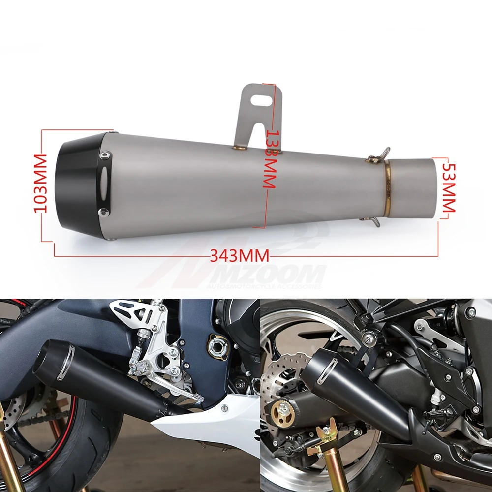 51mm Universal motorcycle Modified Tube exhaust muffler for Tmax FZ1 CBR300 ZX6R Z750 R15 R3 Z250 MT07 MT09 CB750 | Автомобили и