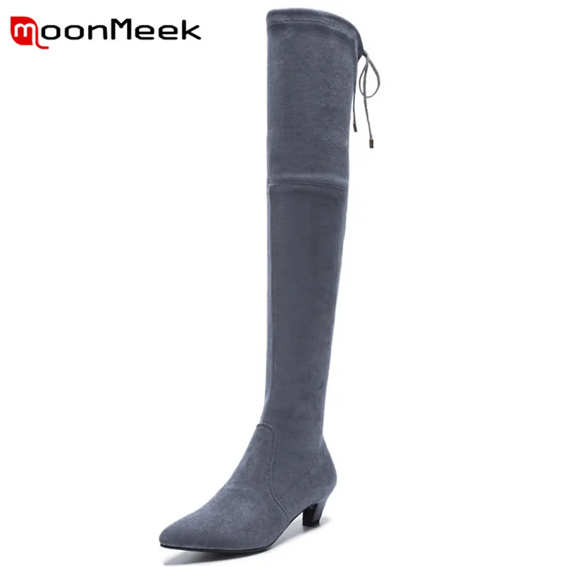MoonMeek 2018 HOT fashion woman pointed toe long boots new arrive flock ladies boots comfortable med heels thigh high boots
MoonMeek 2018 HOT fashion woman pointed toe long boots new arrive flock ladies boots comfortable med heels thigh high boots