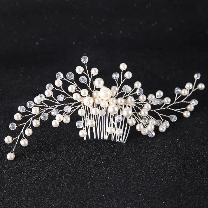 Silver Pearl Crystal Hair Comb Hair Jewelry For Wedding Bride Girl's Comb For Hair Decoration Beads Head Piece For Hair
Silver Pearl Crystal Hair Comb Hair Jewelry For Wedding Bride Girl's Comb For Hair Decoration Beads Head Piece For Hair