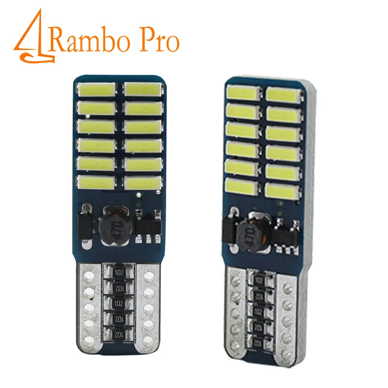 2 шт. Автомобильные светодиодные лампы T10 194 W5W Canbus 24 SMD 4014 | Автомобили и мотоциклы