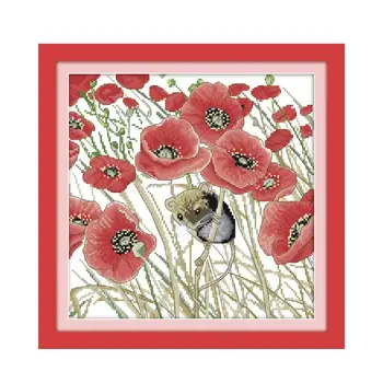 Beautiful poppy field flowers bloom modern minimalist small bedroom decor cross stitch kit painting poppy and mouse illustration
Beautiful poppy field flowers bloom modern minimalist small bedroom decor cross stitch kit painting poppy and mouse illustration