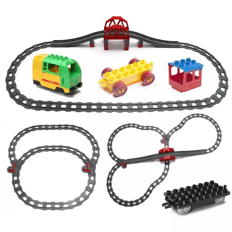 Big Size Building Blocks Train Track accessories Points Crossover Bridge Parts Railway Bricks Compatible Duploed toys
Big Size Building Blocks Train Track accessories Points Crossover Bridge Parts Railway Bricks Compatible Duploed toys