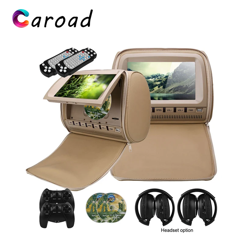 2PCS 9 Inch Car Headrest Monitor DVD Player TFT LCD Screen With Zipper Cover Support IR/FM Transmitte/USB/SD/Speaker/Game
2PCS 9 Inch Car Headrest Monitor DVD Player TFT LCD Screen With Zipper Cover Support IR/FM Transmitte/USB/SD/Speaker/Game