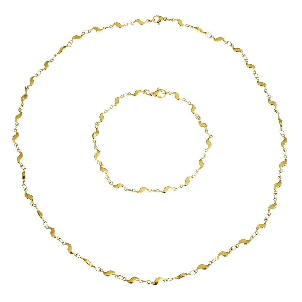 YYW Hot Sale Women Men Wedding Punk Gold-color Stainless Steel Jewelry Necklace Sets Bar Chain Charms Bracelet Necklace Sets
YYW Hot Sale Women Men Wedding Punk Gold-color Stainless Steel Jewelry Necklace Sets Bar Chain Charms Bracelet Necklace Sets