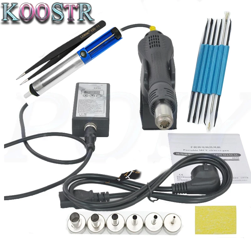 8858 110V 220V Portable Hot Air Gun BGA Rework Solder Station Hot Air Blower Heat Gun Intelligent detection and cool air
8858 110V 220V Portable Hot Air Gun BGA Rework Solder Station Hot Air Blower Heat Gun Intelligent detection and cool air