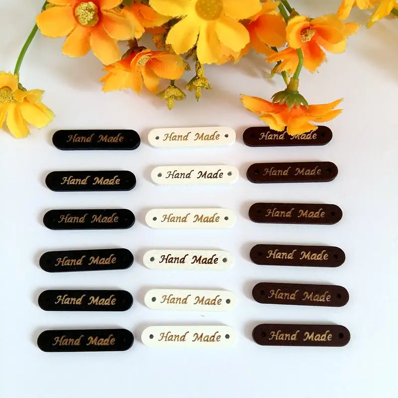 100PCs 2 Holes 8*30mm Tag Brand "Hand made" Decorative Wood Buttons for Craft Sewing Supplies Scrapbooking
100PCs 2 Holes 8*30mm Tag Brand "Hand made" Decorative Wood Buttons for Craft Sewing Supplies Scrapbooking