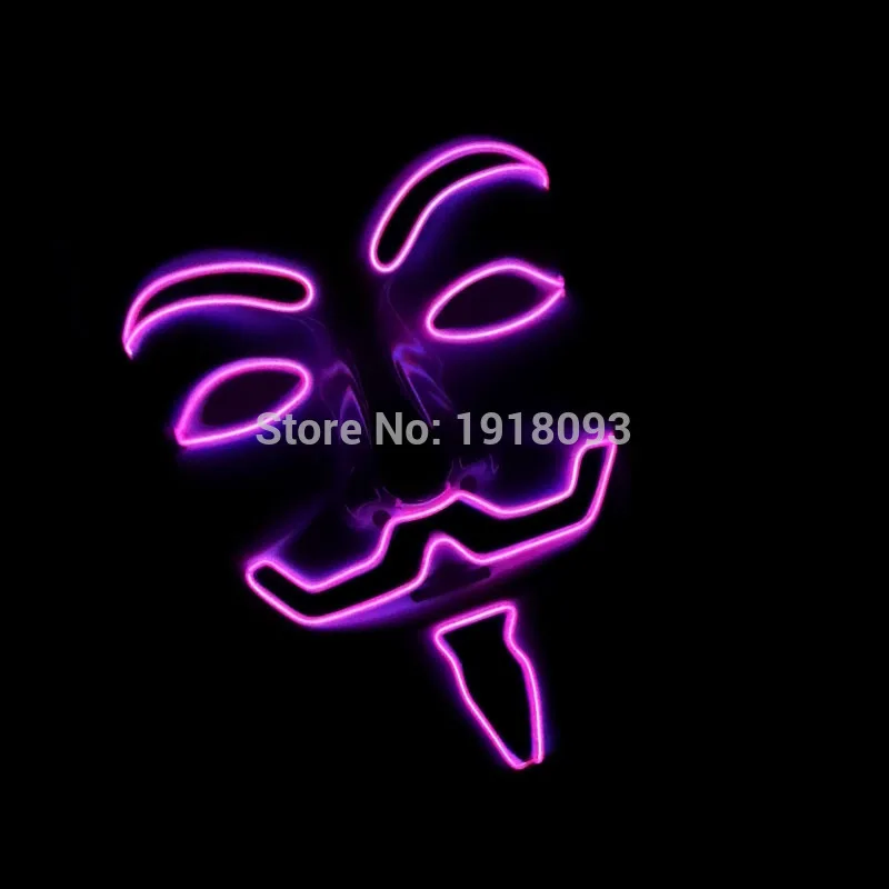 New 10 Color Optional V for VENDETTA EL wire Vendetta Mask Fashion Classic Halloween Mask Light-up Toys Holiday Lighting
New 10 Color Optional V for VENDETTA EL wire Vendetta Mask Fashion Classic Halloween Mask Light-up Toys Holiday Lighting