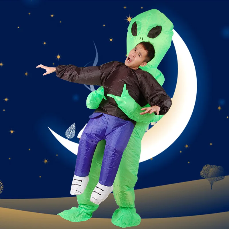 Green Alien Inflatable Costume For Adult Christmas/Halloween/Birthday/Make-up Party Fun Toys ET Dress Up Cosplay Suits Outfit 13