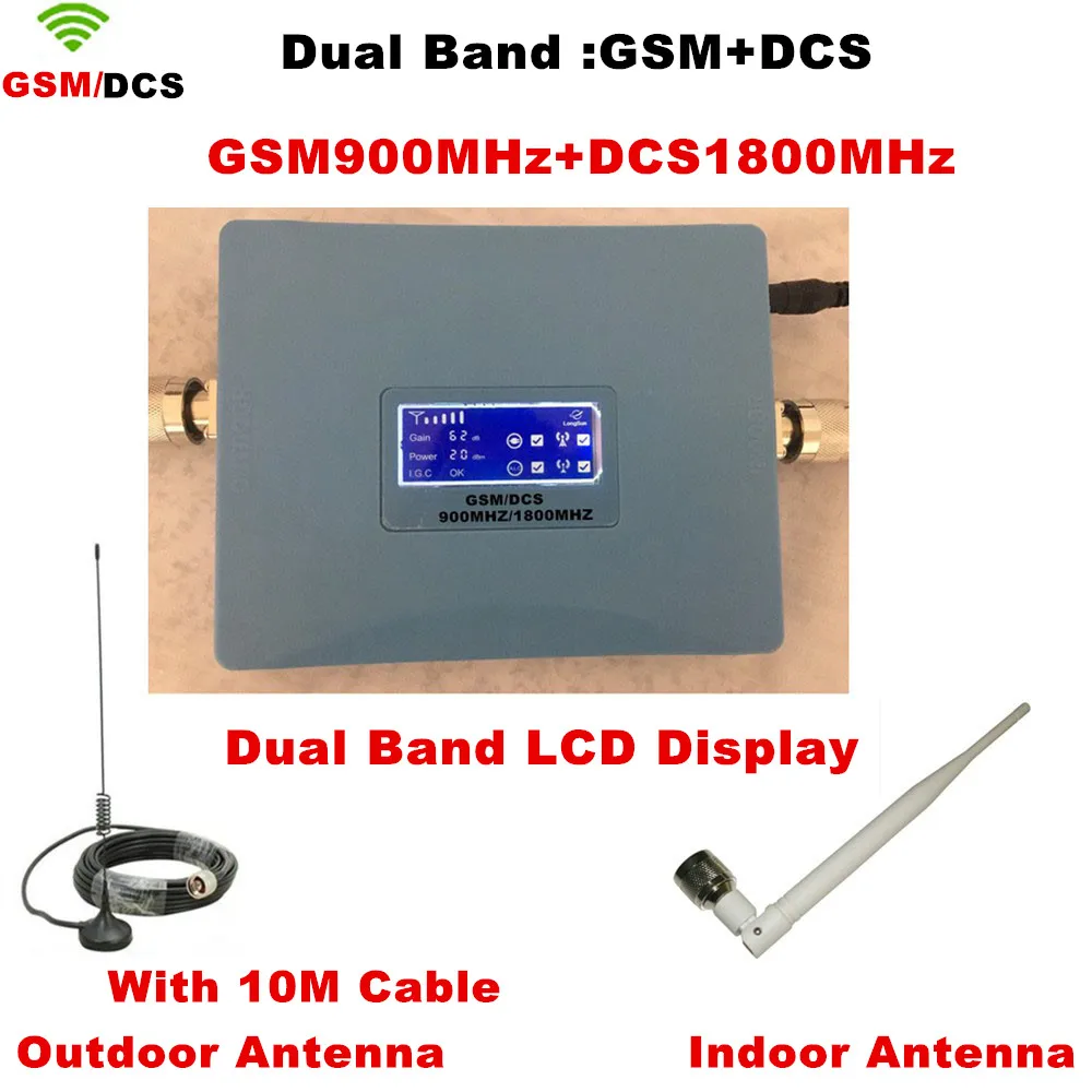 1 Sets LCD Display !! Dual Band GSM 900MHZ + DCS 1800mhz Signal Booster DCS amplifier GSM Repeater +indoor outdoor antenna
1 Sets LCD Display !! Dual Band GSM 900MHZ + DCS 1800mhz Signal Booster DCS amplifier GSM Repeater +indoor outdoor antenna